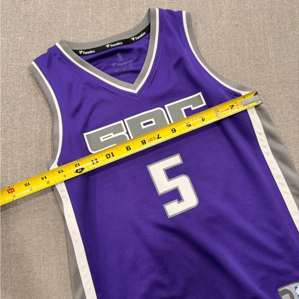 NBA Sacramento Kings De’Aaron Fox #5 Youth Medium Purple Fanatics‎ Jersey